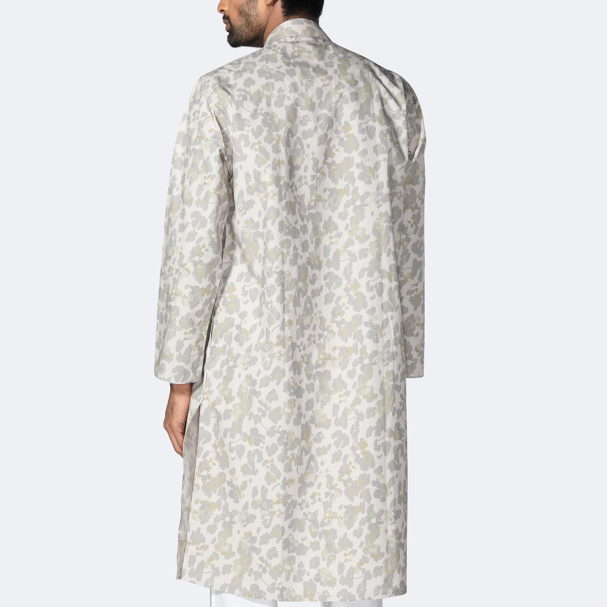 Men’s Casual Grey Premium Print Panjabi